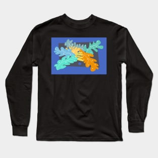 Abstract Colorful Leaves With Dots - abstract art Long Sleeve T-Shirt